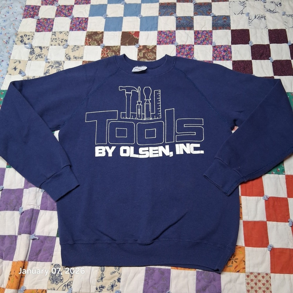 Vintage Tools by Olsen‎ Stedman Sweatshirt Mens Size Medium Blue